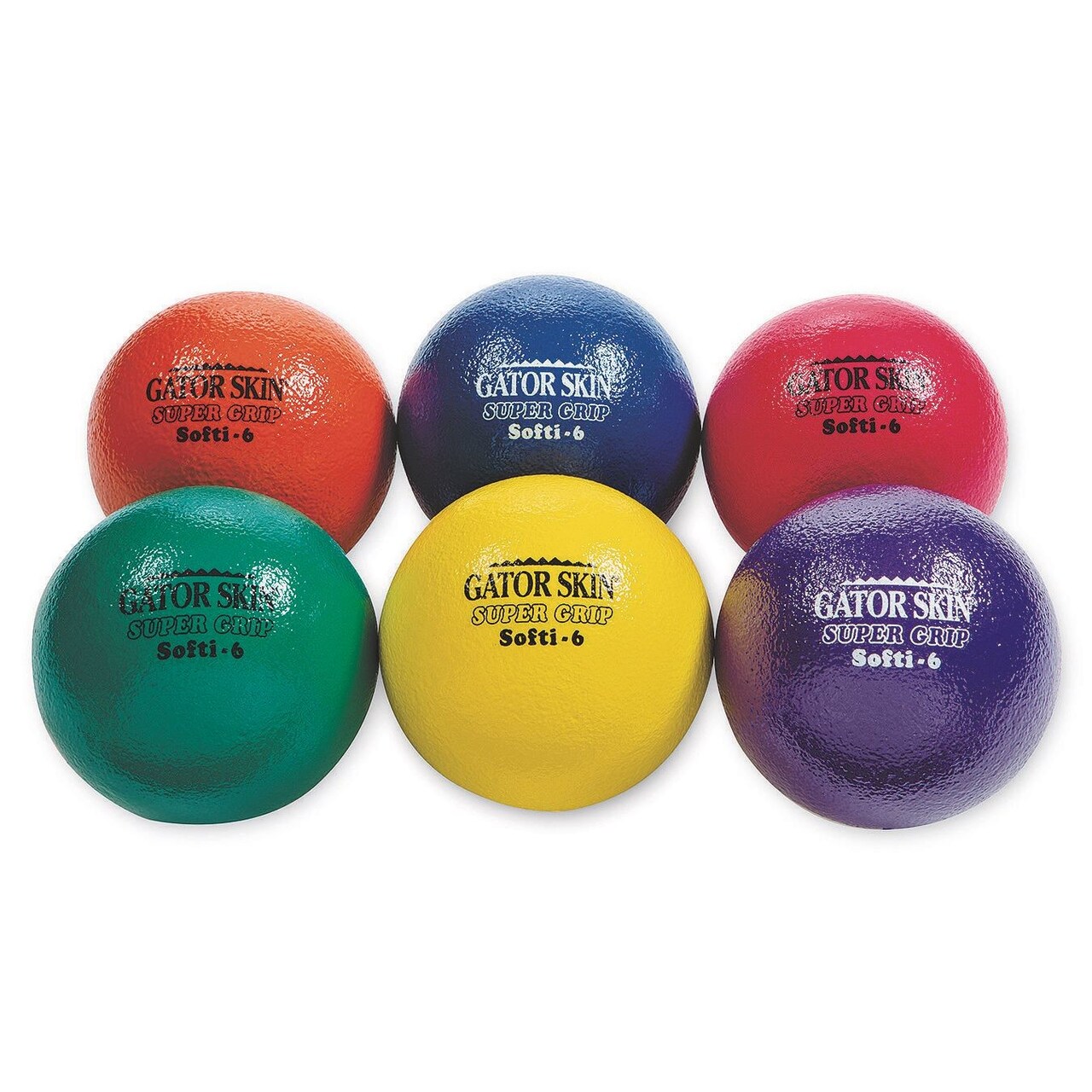 S&S Worldwide Gator Skin Super Grip Softi Balls. Includes 6 - 6" Dia. Coated Foam Balls with an Extra Tack Coating on the Outside for Superior Grip. Ideal for Dodgeball, P.E. and Rec. Activities.